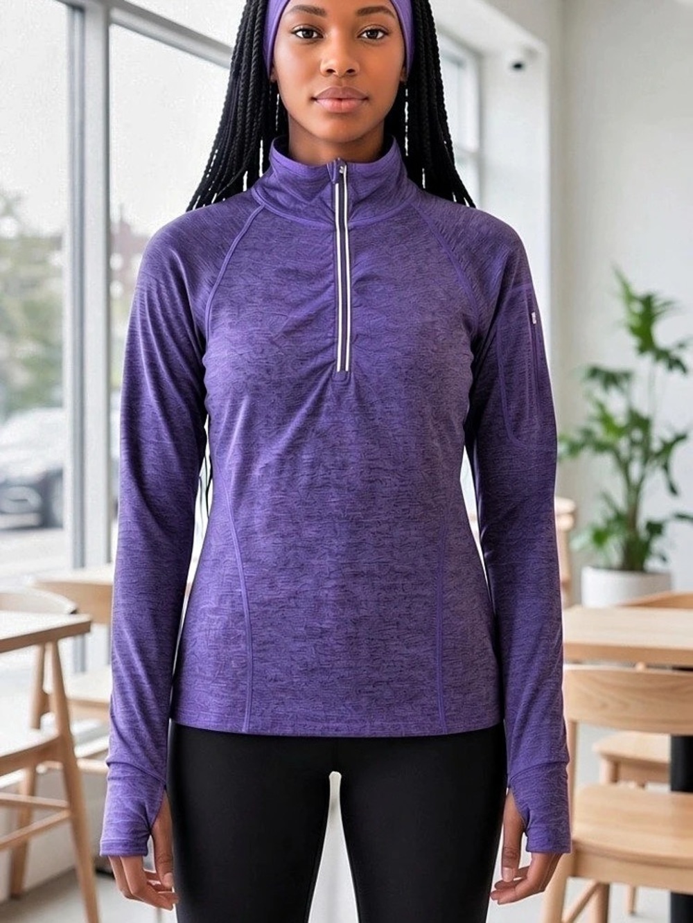 Kirkland Signature Quarter-Zip Pullover in Purple Size XS